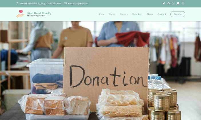 Kind Heart Charity Landing Page